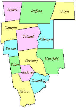 Tolland County Map