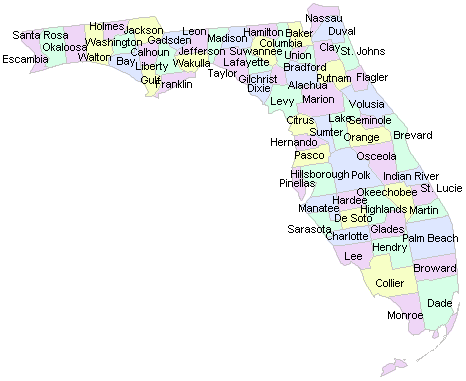 Florida State - County Map