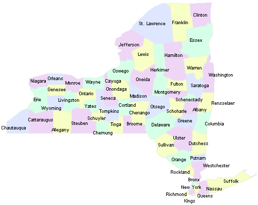 map of new york state counties. New York County Map.
